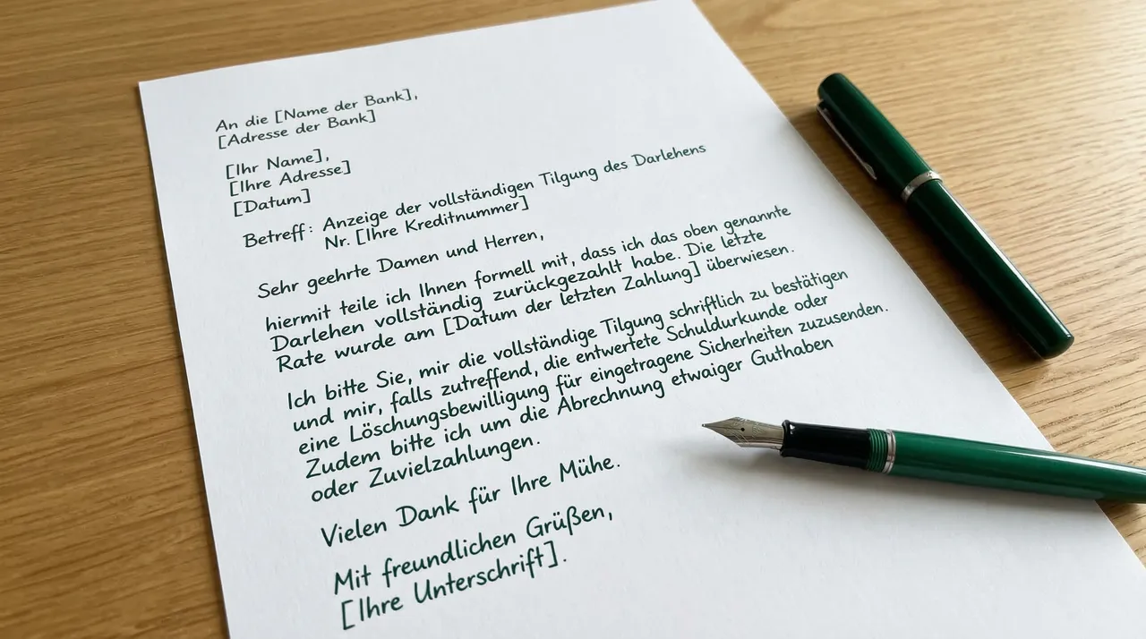 Ablöseschreiben verfassen – Musterbrief für die Kreditablösung